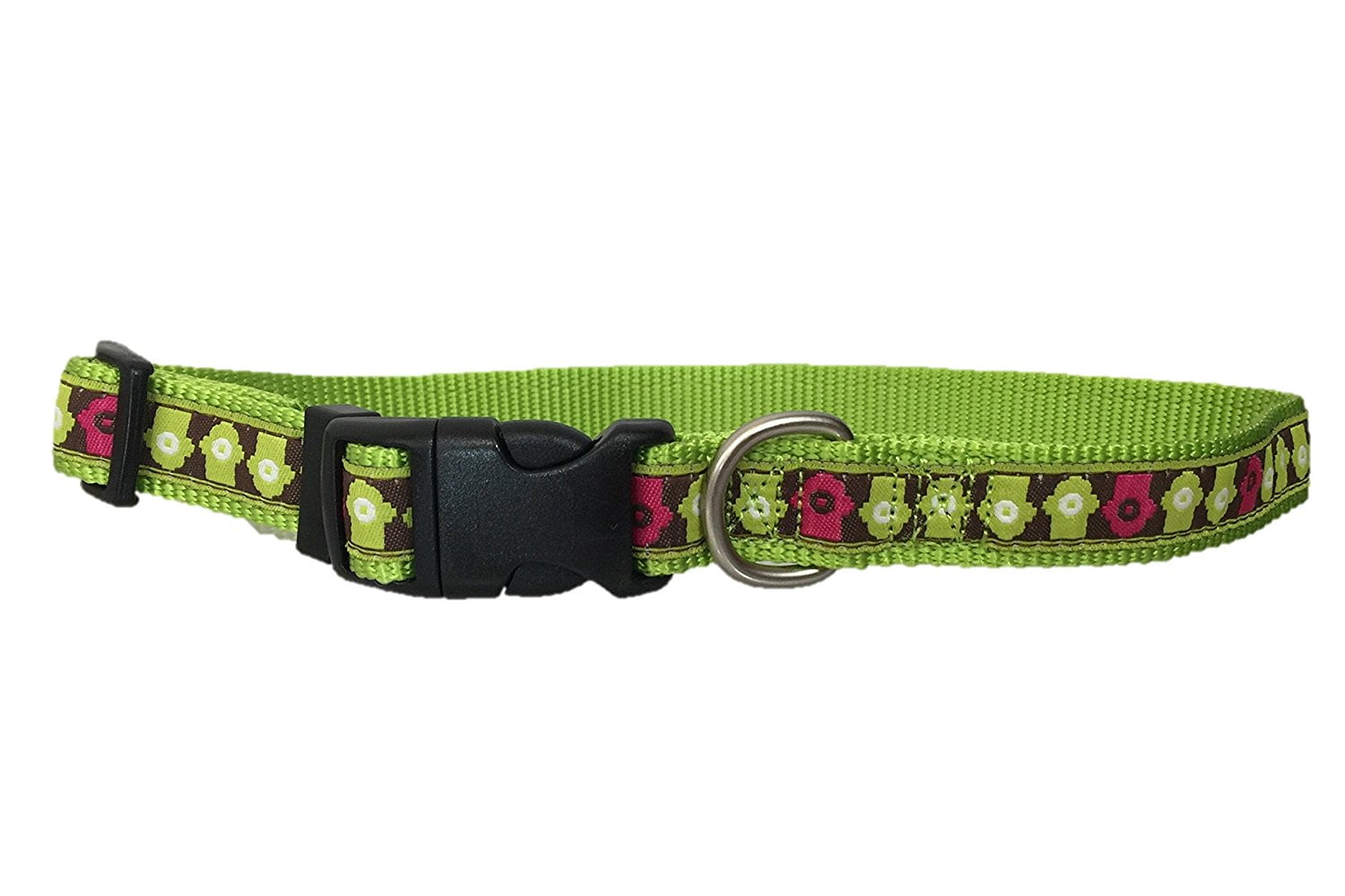 Green Flames Dog Collar