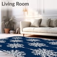 thumbnail image 2 of ODIKA 2'x3' Machine Washable Non-Slip Area Rug, Holiday Snowflake Wonderland Welcome Winter Crystal Doormat High Traffic Rug, Blue, 638167, 2 of 7