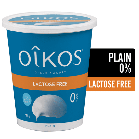 Oikos Greek Yogurt, Plain, Lactose Free, 0% M.F., 750 g