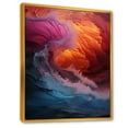 thumbnail image 2 of Designart "Coral Surge Vivid Wonder" Coastal Floater Framed Wall Art Living Room, 2 of 5