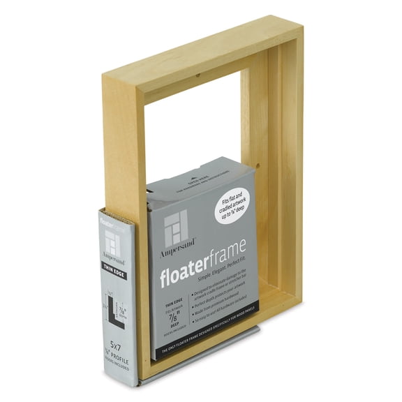Ampersand Floater Frame - Thin, Maple, 5" x 7", 7/8"