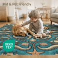 thumbnail image 4 of ODIKA 5'x7' Washable Area Rug Doormat Nautical Ocean Motif Vintage Border Map Horror Rum Octopus Refined for Small Living Room, Bedroom, Easy Care, Non-Shedding, Pet Friendly, 4 of 7