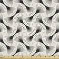thumbnail image 1 of Retro Fabric by the Yard, Nostalgic Design Arc Lines Grid Curves Japanese Themed Repetition, Decorative Upholstery Fabric for Sofas and Home Accents, 2 Yards, Charcoal Grey Eggshell by Ambesonne, 1 of 4