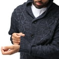 thumbnail image 6 of X RAY JEANS Mens Shawl Collar Cable Knit Cardigan, Navy, M, 6 of 6
