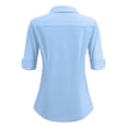 thumbnail image 3 of Zeagoo Women Button Up Shirt 3/4 Sleeve Button Down Dress Shirts Basic Cotton Fitted Button Up Shirts, 3 of 6