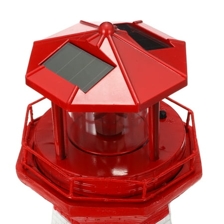 Solar Lighthouse Rotating LED Light Garden Leuchtturm Beacon Lamp Home