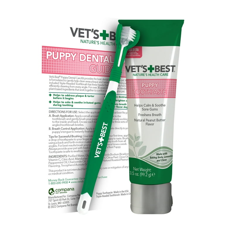 Vet's Best Puppy Dental Kit – Multicolor Toothbrush Toothpaste