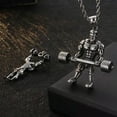 thumbnail image 4 of GKNET Gym Barbell Dumbbell Weightlifting Bodybuilding Necklace Pendant Stainless Steel-Dumbbell, 4 of 7