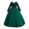 thumbnail image 2 of XXWXYD Vintag𝖾 Flower Lace 3/4 Sleeves Formal Wedding Par𝗍y Dance Dress for Kids Girls with Sequins Tulle Bead Quinceanera Dress for Birthday Par𝗍y Gift Princess Style, 2 of 8