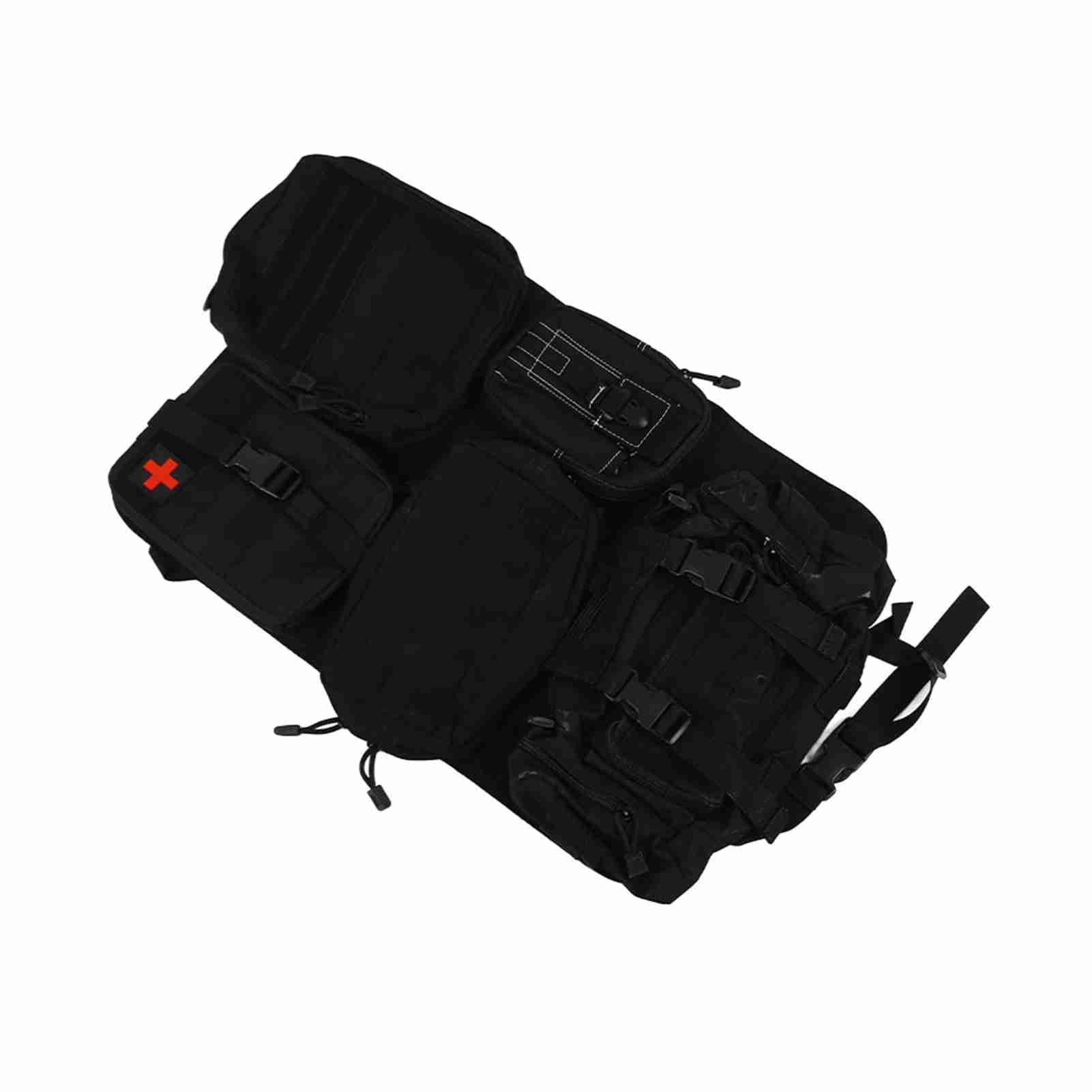 Molle Car Seat Back Organizer, Adjustable Strap, 5 Molle Bags, Vehicle Storage Space, Fabric Material, Ideal For Cars, Trucks & SUV, 21x14.5in, 3lbs
