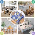 thumbnail image 2 of 60x60in(152x152cm) Square Tablecloth, Waterproof Polyester Table Cover, Wrinkle Resistant & Washable Fabric for Dining, Kitchen, Picnic, Daisy Flowers Print, 2 of 6