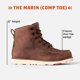 thumbnail image 2 of Botas de trabajo BRUNT Marin Comp Toe impermeables para hombre, color marrón, talla 13, 2 of 7