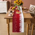 thumbnail image 2 of Red Christmas Snowflakes Table Runner 72 Inches Long Farmhouse Dress Scarves, Xmas Balls Winter Pine Tree Dining Tablerunner for Coffee Table/Kitchen Island/Party Décor, 13" x 72", 2 of 8