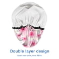 thumbnail image 4 of Shower Caps,Pioneer Flower Floral Print Pattern Waterproof Shower Cap for Women 4 Pieces,Double Reusable Hair Cover for Shower PEVA Elastic Stretch Hem, 4 of 7