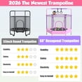 thumbnail image 2 of 60" Mini Trampoline for Kids with Enclosure, Shinpt Indoor & Outdoor Toddler Trampoline, Upgrade Full Anti-Rust Tube with Adjustable Gymnastics Bars, Small Trampoline for Boys & Girls, 2 of 9