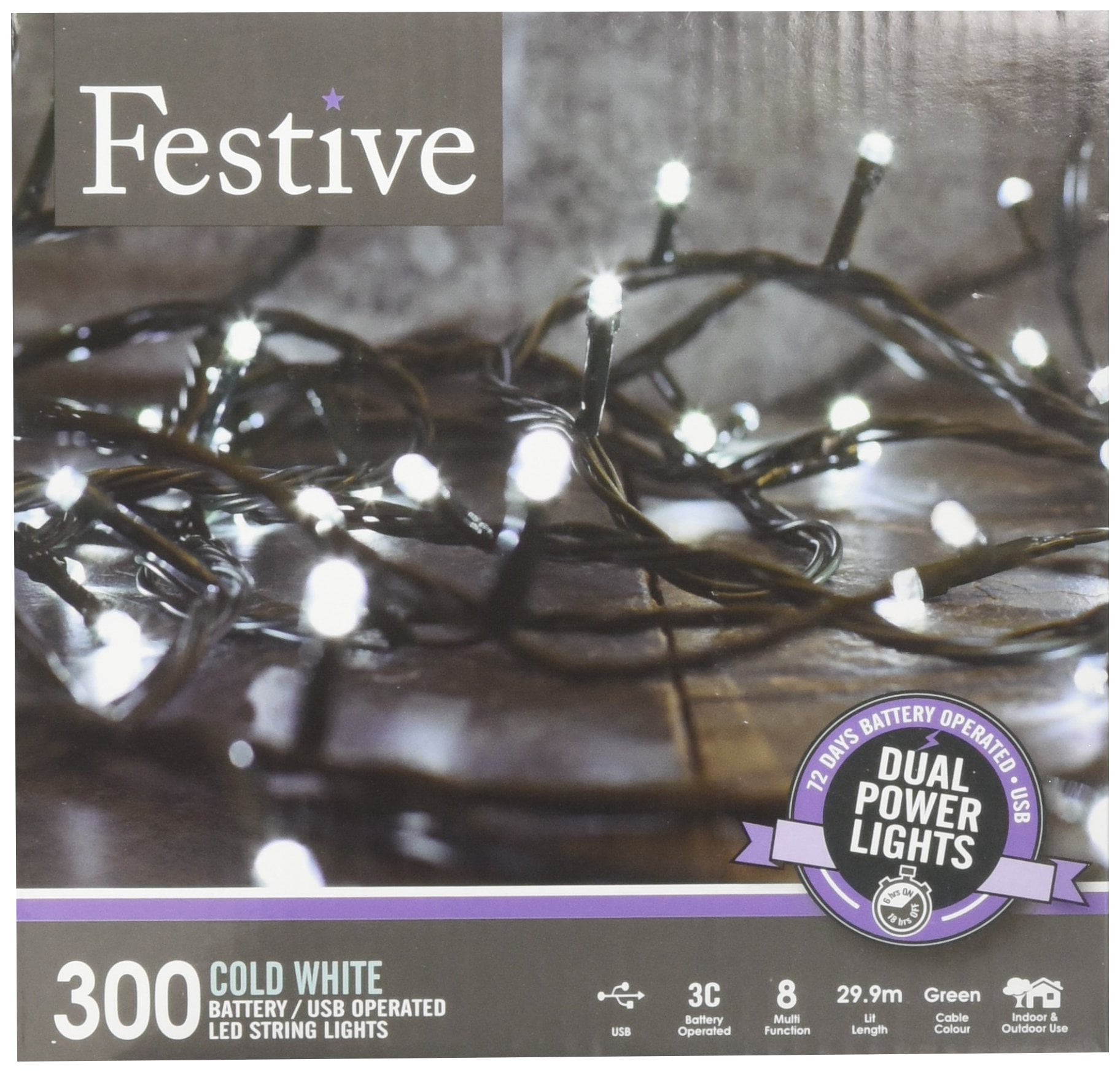 Christmas String Lights Battery Operated Timer LED,Warm White 