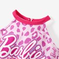 thumbnail image 4 of Barbie Toddler Girls Romper Pink Leopard Print Bowknot Crew Neck Sleeveless Jumpsuit Sizes 2-9, 4 of 8