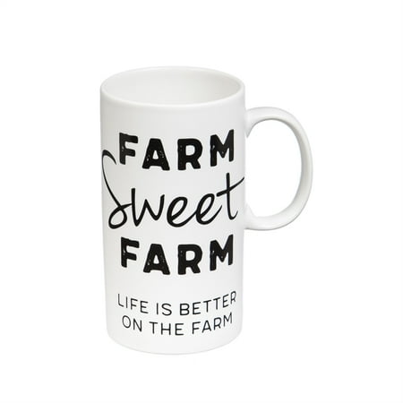 Undecorated Tall Cup - Tall Ceramic Cup, 20 OZ, Farm Sweet Farm