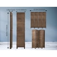thumbnail image 7 of CL.HPAHKL 4 Panel Wooden Room Divider, 5.75 Ft Tall Indoor Portable Freestanding Partition Screen, Folding Privacy Wall Divider for Home Office Bedroom Restaurant, 68.9" x 15.75" Each Panel, Brown, 7 of 7