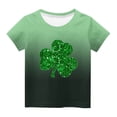 thumbnail image 4 of T-Shirt Imprimé de la Saint-Patrick pour Enfants, Col Rond à Manches Courtes, 95 % Polyester 5 % Élasthanne, Tissu Doux et Respirant, Tenue Décontractée pour Garçons et Filles de 3 à 14 Ans, 4 of 9