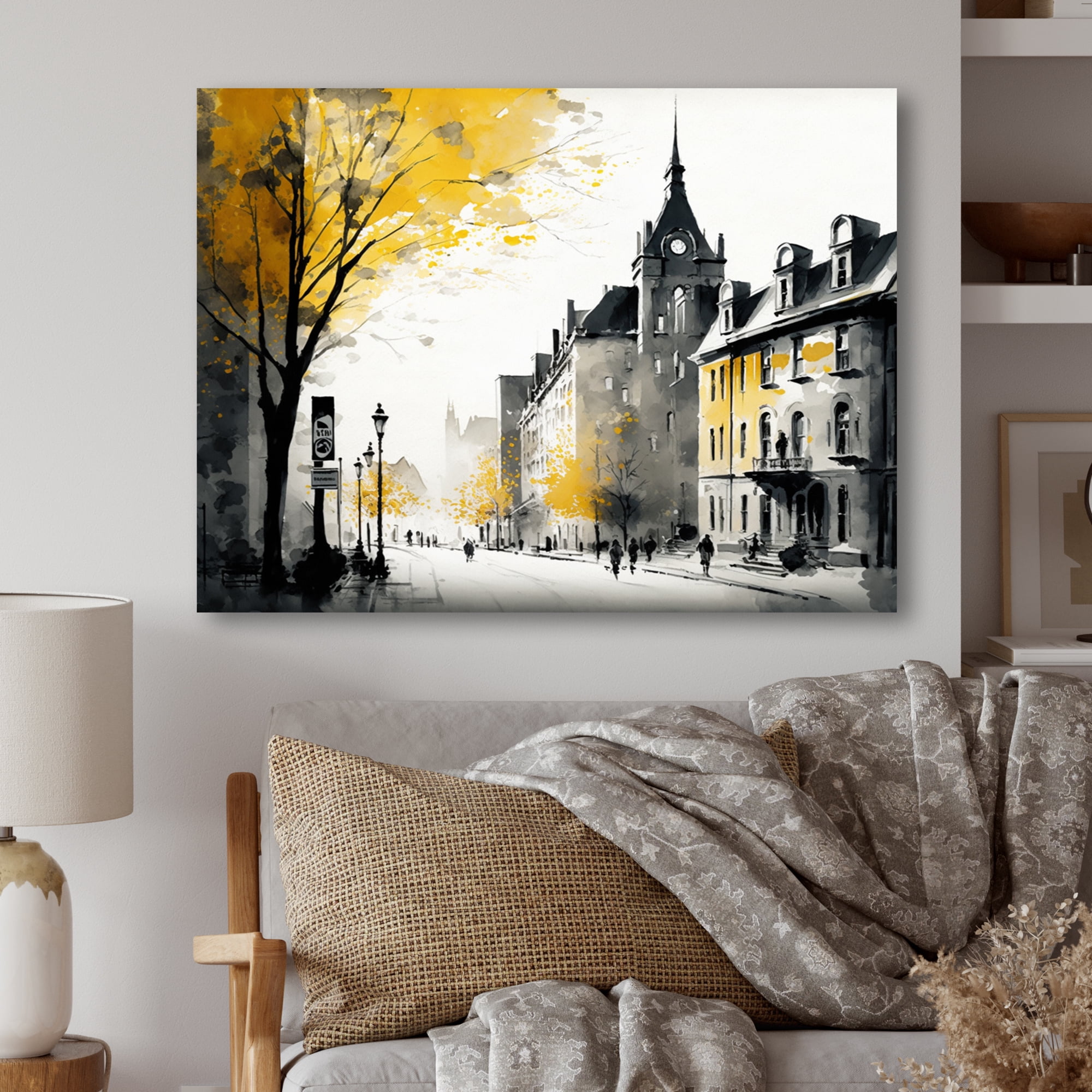Designart Old Quebec Cityscape I Canvas Wall Art