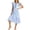 Sky Blue, variant on Women's Striped Midi Dress V Neck Ruffle Sleeve Smocked Waist Flowy Casual Dresses for All-Day Comfort