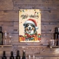 thumbnail image 3 of Merry Christmas Santa Miniature American Shepherd Scarf Twinkling Lights Xmas Holiday Vertical Metal Aluminum Sign MAS Dog Lover Gifts Wall Art Home Decor - 00022, 3 of 5