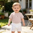 thumbnail image 5 of Gaexia Lightweight Baby Toddler Short Sleeve T Shirt For Summer Solid Kids Breathable Girls Clothes Soft Girls Tops Tees (Pink,3-6 Months), 5 of 5