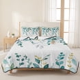 thumbnail image 3 of Twin XL Quilt Set 68''x98'', Teal Eucalyptus Lightweight Summer Bedspread Coverlet Set with 2 Pillow Shams, Watercolor Spring Weeping Botanical Breathable All Season Quilt Bedding for Dorm/Guest Room, 3 of 9