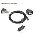thumbnail image 3 of Uxcell USB Extension Cables 5m Length Type a Male to USB a Female USB Wire Black, 3 of 3