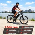 thumbnail image 3 of FlyORO 26in Electric Bike for Adults,500W Mountain Electric Bicycle with 13Ah Removable Battery,Front Damping System,Black, 3 of 7