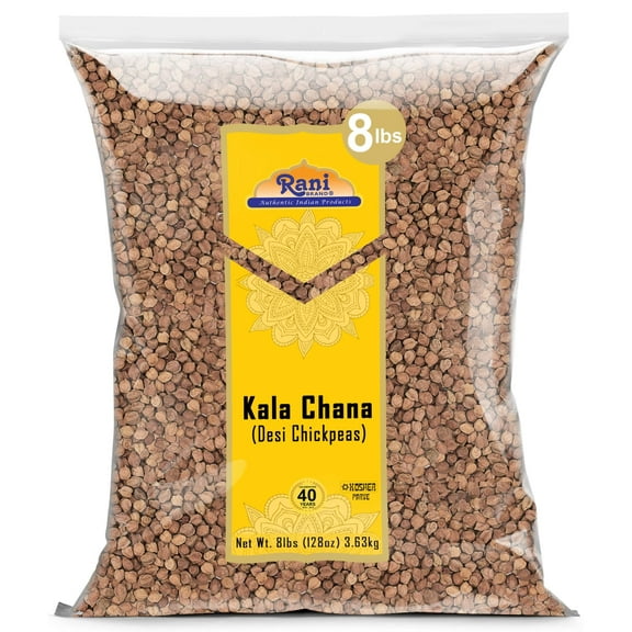 Rani Kala Chana (Desi Chickpeas Chana with skin) 128oz (8lbs) 3.63kg Bulk ~ All Natural | Gluten Friendly | NON-GMO | Vegan | Kosher | Indian Origin