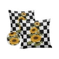 thumbnail image 2 of Outdoor Throw Pillow Cover Farmhouse Blossom Sunflowers Buffalo Plaid Waterproof Cushion Covers 2 Pack Black White Pillow Cases Home Decoration for Patio Garden Couch Sofa, 2 of 7