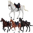 thumbnail image 2 of YIFAEUX PVC Horse Figure Movable Joints Simulation Horse Figurine with Saddle Miniature Horse Model Collectible Toy Decoration Ornament, 2 of 7