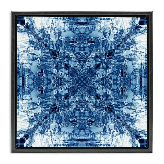 Stupell Industries Mosaic Pattern on White Abstract Painting Black Floater Framed Canvas Art Print Wall Art, 18 x 18