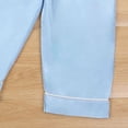thumbnail image 7 of Cathalem Unisex Kids Boys Girls Pajama Sets Winter Long Sleeve Long Pants 2pcs Silky Sleepwear Button Down Loungewear Light Blue 6-7 Years, 7 of 7