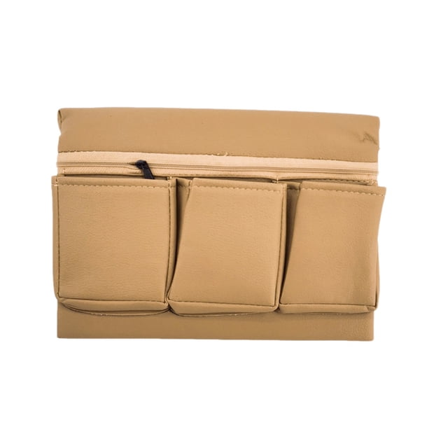 Beige Pu Leather Car Window Armrest Storage Box 9.06 X 6.69 X 3.15 Inches Organizer Pouch For Interior Accessories Small Items Vehicle Organizer Beige