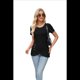 thumbnail image 1 of Blusas Lisas de Cuello Redondo y Corta para Mujer, 2025, Nuevas Blusas Holgadas de Verano, Lindas, Negras, XL, 1 of 9