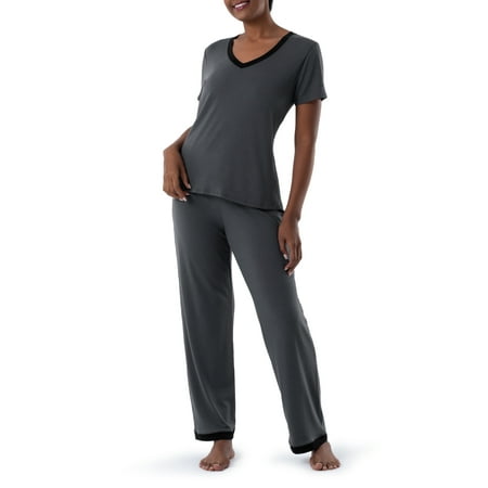 

Fruit of the Loom Women s Soft & Breathable V-Neck Pajama Set 2-Piece Sizes S-4X