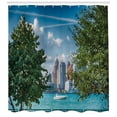 thumbnail image 3 of Ambesonne Detroit Shower Curtain, Summer Afternoon River, 69"Wx84"L, Green Blue Aqua, 3 of 3