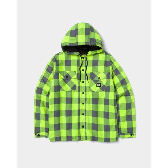 MEN'S EV HOODED FLANNEL SHIRT JACKET | CAT® WORKWEAR