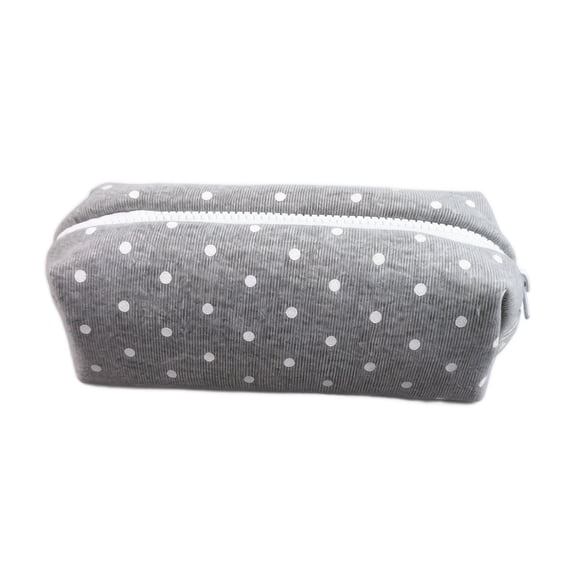 Pencil Case, Polka Dot Portable Small Stationery Pouch Makeup Bag Women Accessories Organizer Travel Toiletry Case Compact Zipper Storage Bag Multi-Purpose Cute Bag. Gray