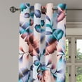 thumbnail image 3 of Ambesonne Jungle Grommet Curtain, Exotic Forest Leaf Motif Art, 50"x120", Turquoise Lavender Salmon, 3 of 5