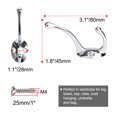 thumbnail image 2 of Dual Hooks Zinc Alloy Hooks Coat Hat Double DIY Robe Hooks Clothes Hanger Storage Holder 2pcs, Silver Tone, 2 of 7