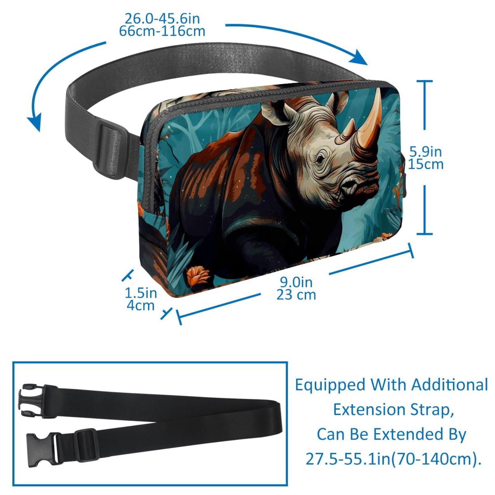Rhinoceros Running Belt Fanny Packs Waist Packs with Extension Strap Unisex Lightweight Adjustable