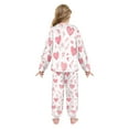 thumbnail image 3 of Fluffy Pajamas Set Fuzzy Winter Warm Pj Sets Pullover Tops and Long Pants Pink Heart X-Large, 3 of 8