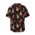 thumbnail image 6 of Lsque Valentine Gnome print Men's Cuban Collar Short Sleeve Shirt Summer Beachwear Casual Button Down Fashionable Vacation Leisure Shirt-Large, 6 of 7