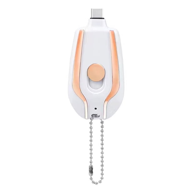 Mini llavero Power Bank 1500mAh Cargador inalámbrico de emergencia (blanco para tipo C) Hugtrwg Nuevos Originales