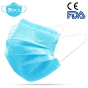 Liiva 50Pcs Disposable Face Mask Protective Elastic Earloop Mask 3 Layer Personal Health Protection Breathable Dustproof Antiviral Medical Mask