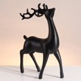 thumbnail image 5 of CoreLiving Black Reindeer Figurines Set, 2-Pc Matte Black Resin Deer Christmas Decor, Renos de Navidad Decorativos, Holiday Home Desk Decor for Living Room, Office, Bookshelf, Mantel, 5 of 7